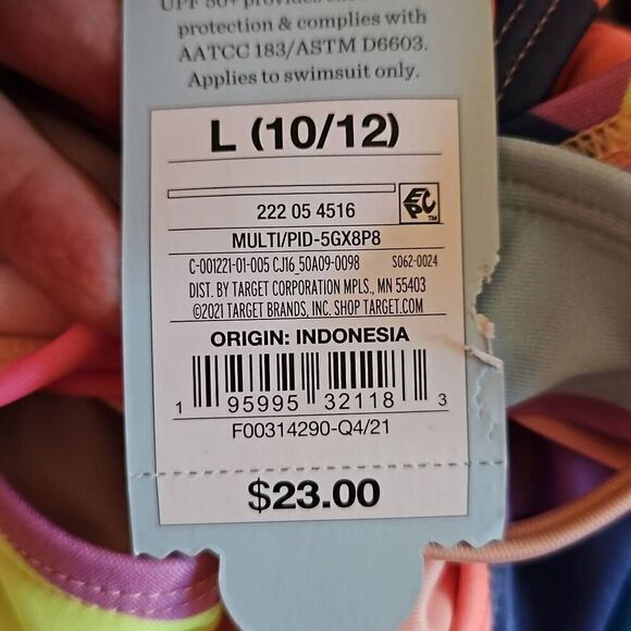 Cat & Jack Two Piece Bikini Swimsuit Multicolored Large (10/12) - Picture 7 of 7